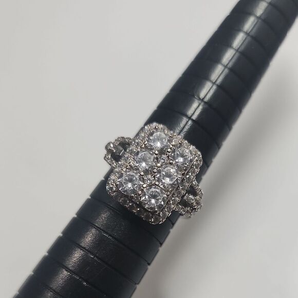 Vintage Sterling Silver Crystal Ring 925 - Picture 1 of 4